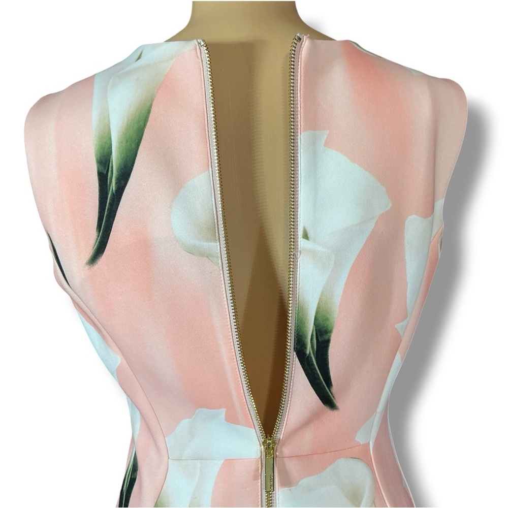Sleeveless Pink Calla Lily Midi Dress - Picture 6 of 13